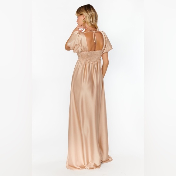 SHOW ME YOUR MUMU Nora Maxi Dress In Champagne Luxe Satin - Picture 9 of 11